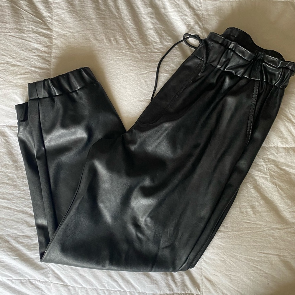 Abercrombie & Fitch Faux Leather Joggers